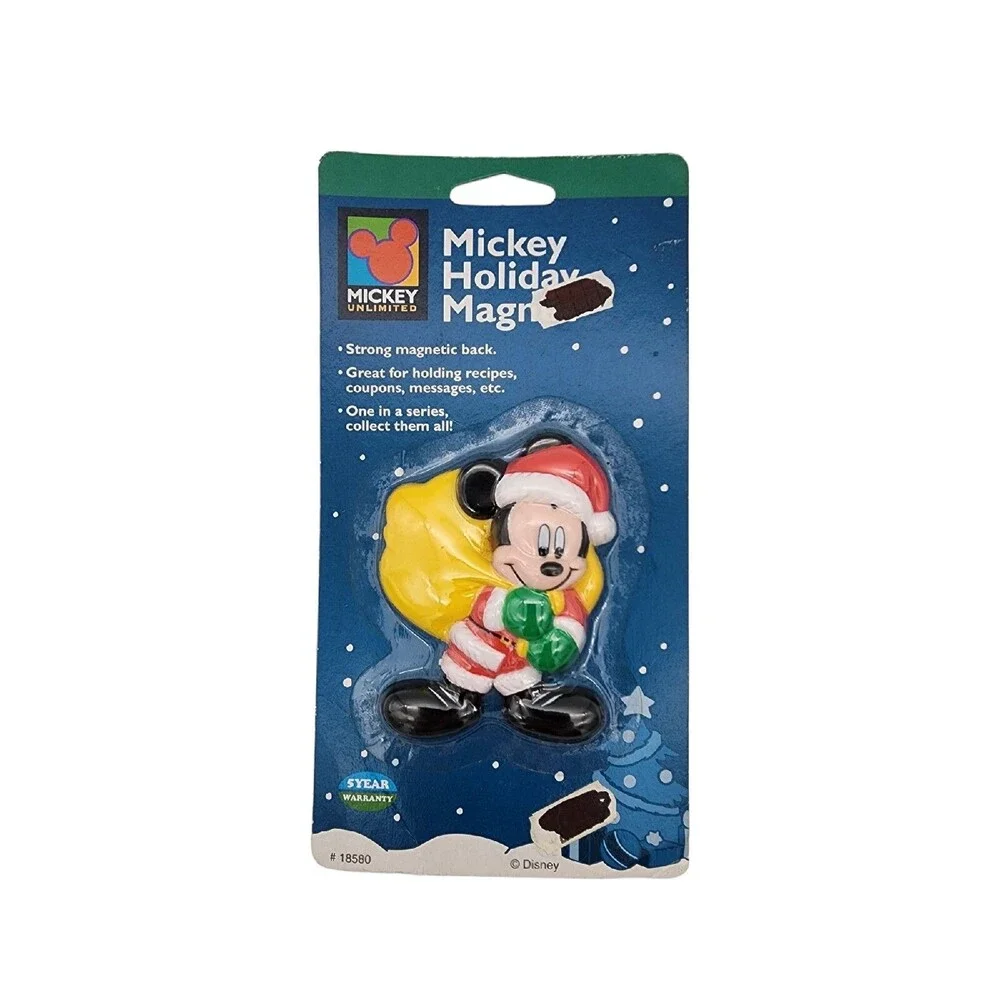 Vintage 1995 Mickey Unlimited Santa Claus Magnet #18580 NIP Holiday Disney 90s